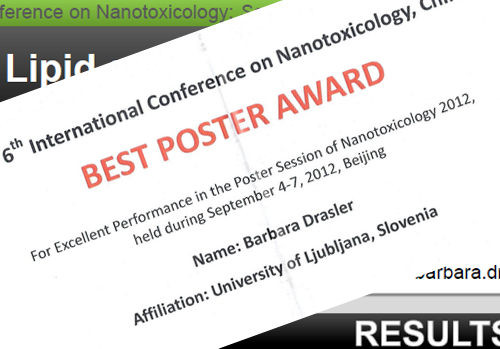 Best Poster Award 2012 Nanotoxicology Conference, China Best Poster Award 2012 Nanotoxicology Conference,